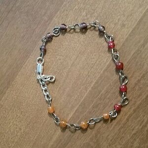 Anklet Ankle bracelet orange pink purple bead